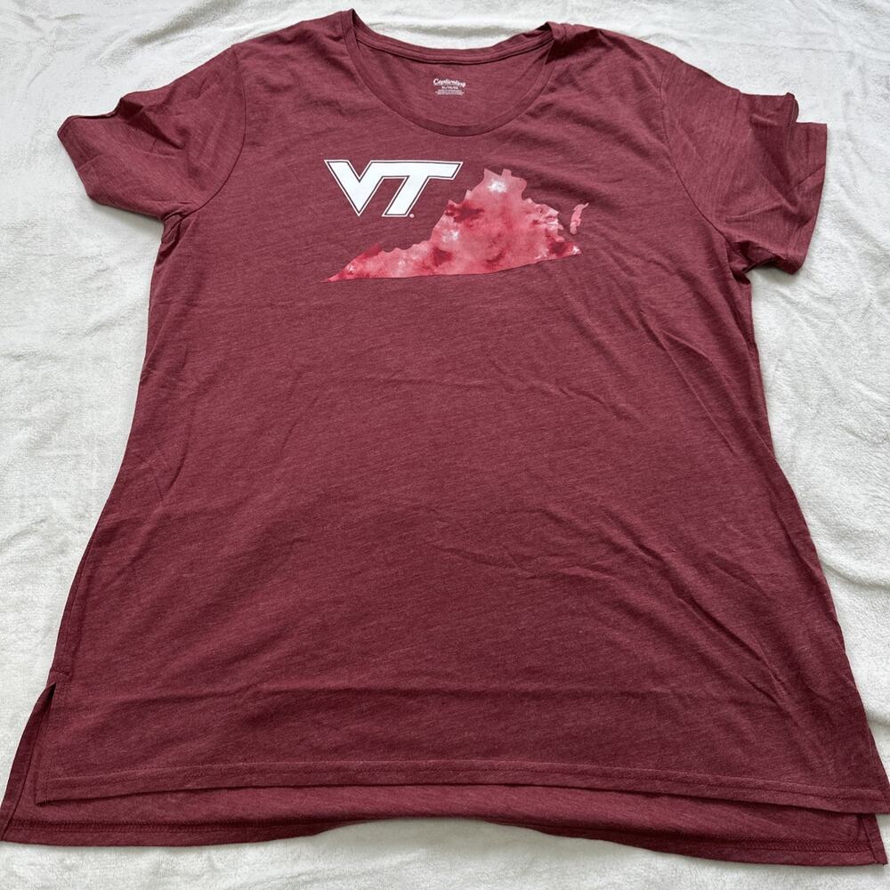 Virginia Tech T Shirt Hokies Womens Size X-Large Maroon‎ Captivating Super Soft